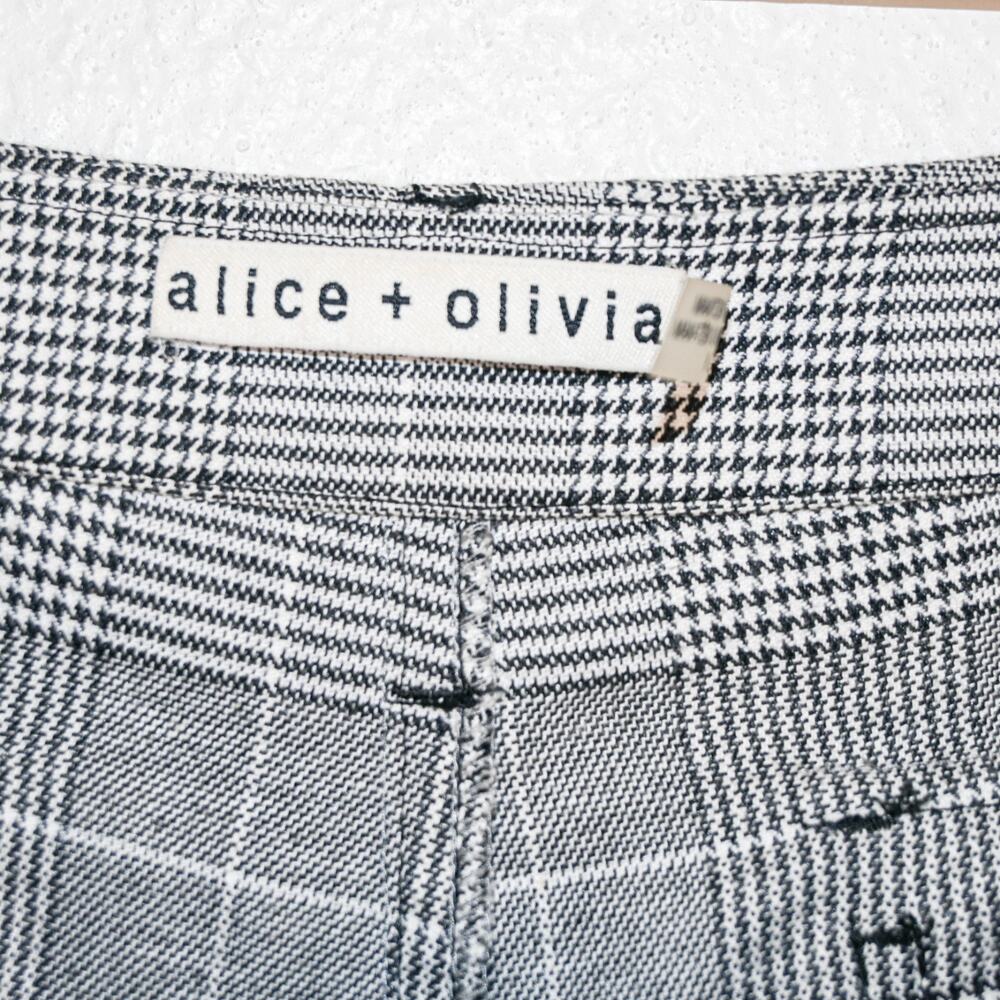 Alice + Olivia Isaac Distress Cargo Pants Grey houndstooth Size 8 - Picture 3 of 10